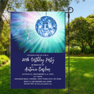 Disco 21th Birthday Party Invitation
