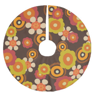 Disco 70s 60s Retro Flowers Pop Culture Brushed Polyester Tree Skirt