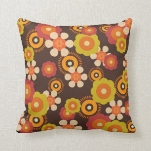 Disco 70s 60s Retro Flowers Pop Culture Cushion