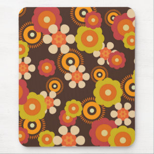 Disco 70s 60s Retro Flowers Pop Culture Mouse Pad