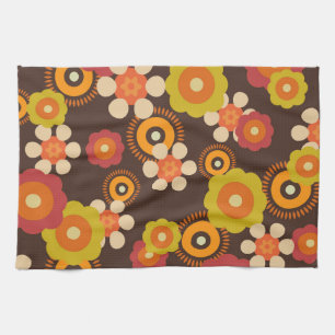 Disco 70s 60s Retro Flowers Pop Culture Tea Towel