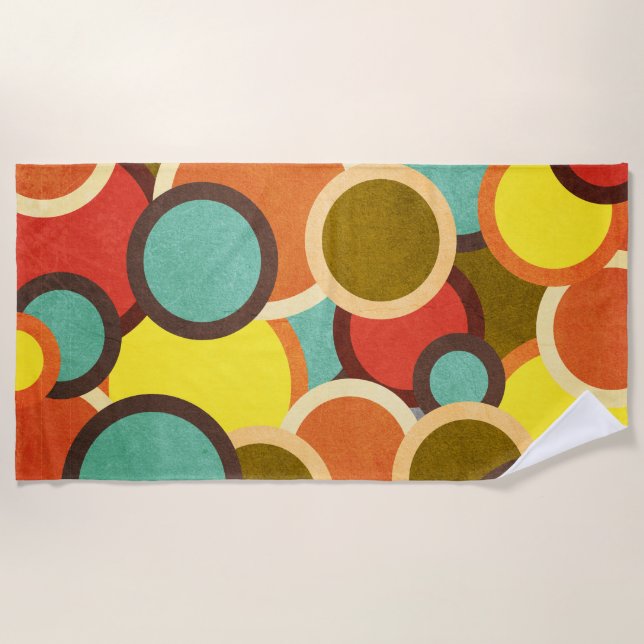 Disco 70s 60s Retro Mod Pop Culture Beach Towel (Front)