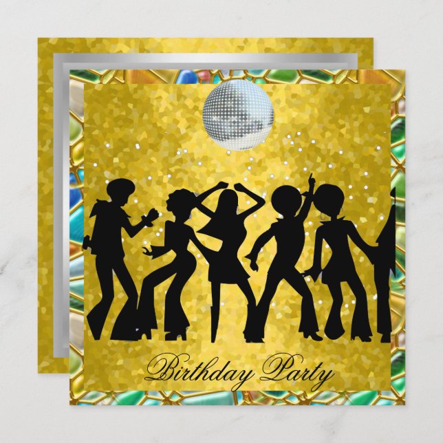 Disco 70's Birthday Party Invitation Retro (Front/Back)