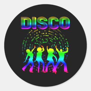 Disco 70s Disco Themed Shirt Vintage Retro Dancing Classic Round Sticker