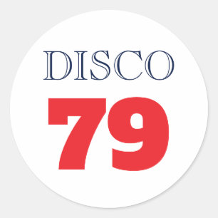 Disco 79 Pop Art Music Entertainment Retro Classic Round Sticker