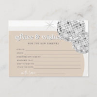 Disco Advice and Wishes Baby Shower Game Card