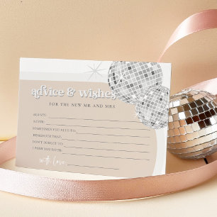 Disco Advice and Wishes Bridal Shower Game Card