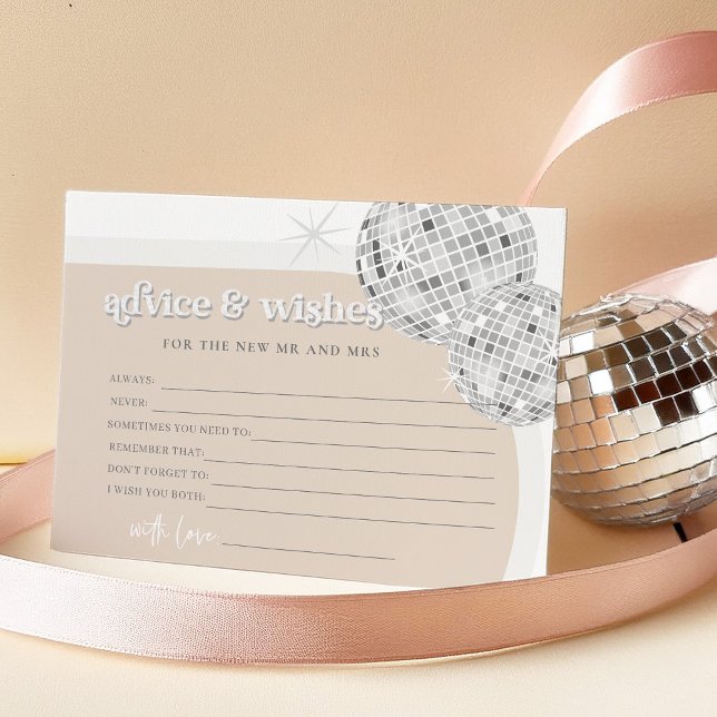 Disco Advice and Wishes Bridal Shower Game Card (Creator Uploaded)