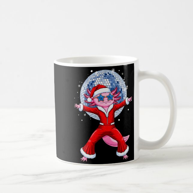 Disco Axolotl Christmas Santa Suit Funny Holiday 7 Coffee Mug (Right)