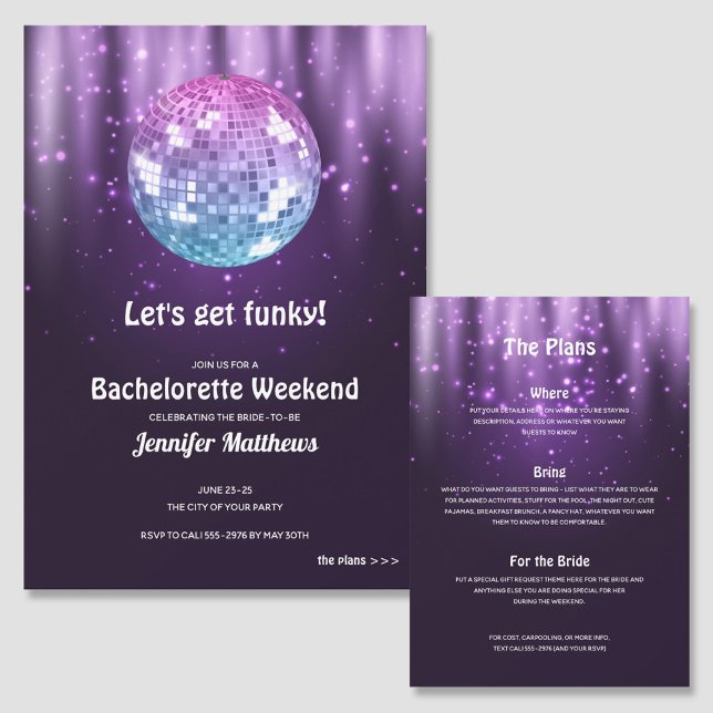 Disco Bachelorette Party Invitations (Creator Uploaded)