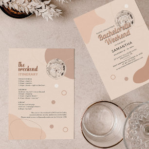 Disco Bachelorette Weekend with Itinerary Party Invitation