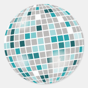Disco Ball 70s Themed  Birthday Party Stickers
