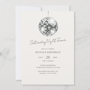Disco Ball Adult or Teen's Birthday Invitation