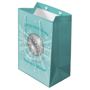Disco Ball Baby Shower Blue Boy Medium Gift Bag