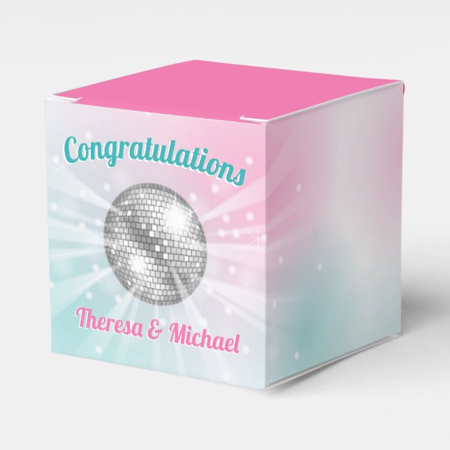 Disco Ball Baby Shower Favour Box (Front Side)