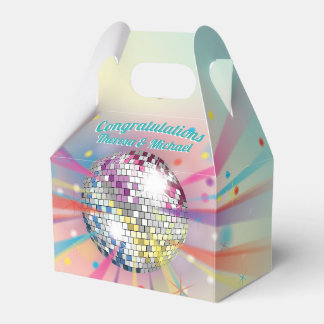 Disco Ball Baby Shower Groovy Pastel Rainbow Favour Box