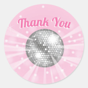 Disco Ball Baby Shower Groovy Thank You Classic Round Sticker