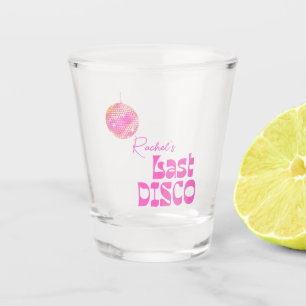 Disco Ball Bachelorette Shot Glass Pink