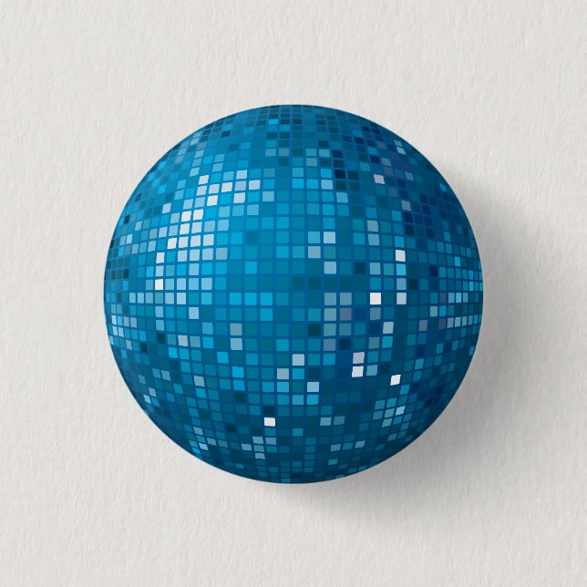 Disco Ball Blue Button (Front)