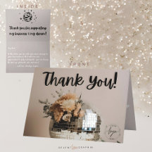 Disco Ball | Boho Florals | Thank You Card
