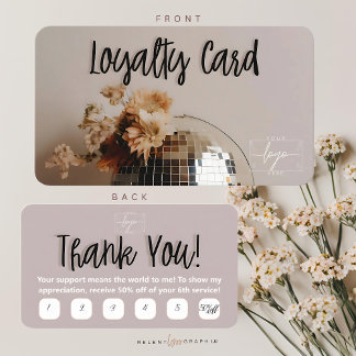 Disco Ball | Boho Flowers | Loyalty Card