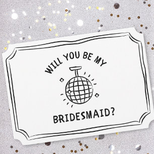 Disco Ball Bridesmaid Proposal   Fun, Trendy, Chic Card
