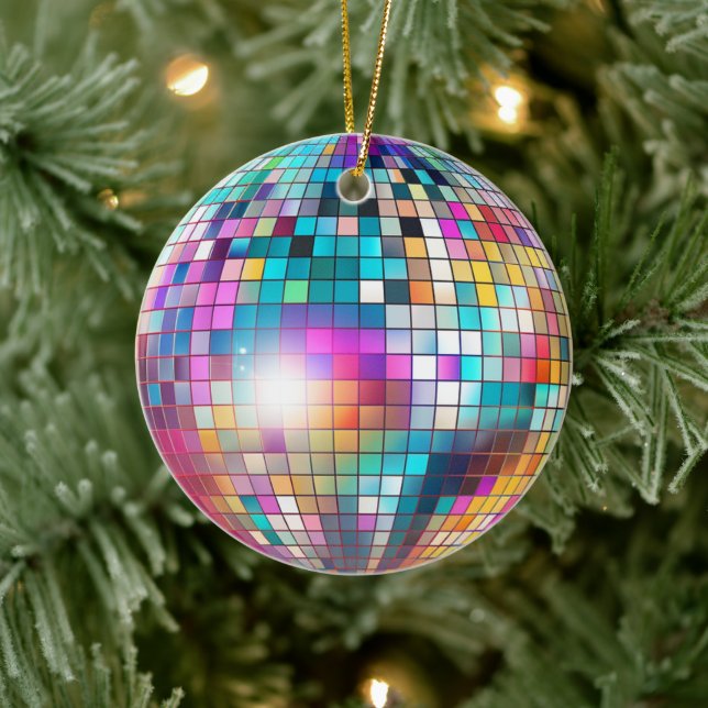 Disco Ball Ceramic Ornament (Tree)
