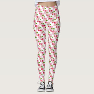Disco Ball Cherry Chequered Pattern Leggings