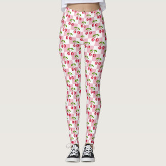 Disco Ball Cherry Chequered Pattern Leggings