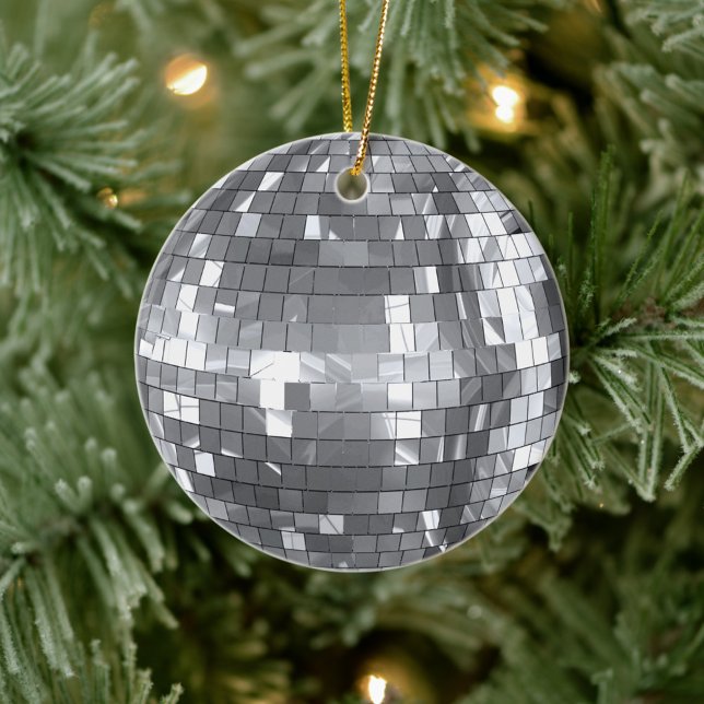 Disco Ball Christmas Funky Fun and Love Ceramic Ornament (Creator Uploaded)