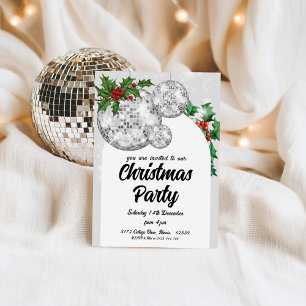 Disco Ball Christmas Party  Invitation