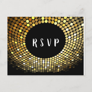 Disco ball, dance , gold Postcard RSVP