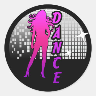 Disco Ball Dancer. Classic Round Sticker