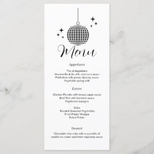 Disco Ball Dinner Menu