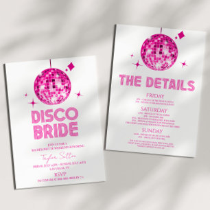 Disco Ball Disco Bride Bachelorette Weekend Party Invitation