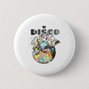 Disco Ball Disco Diva Queen - 70s Retro Vintage Da 6 Cm Round Badge