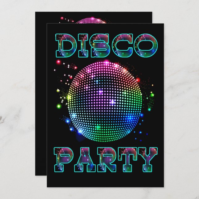 Disco Ball Disco Party Custom Invitation (Front/Back)