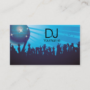 Disco Ball -DJ Business card-Blue Business Card