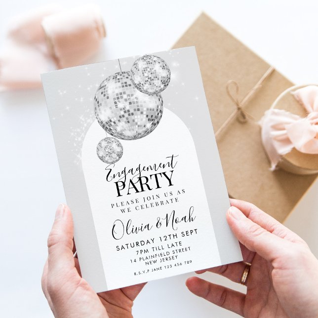 Disco Ball Engagement Party  Invitation (Creator Uploaded)