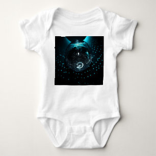 Disco Ball Glare, Nightclub Background. Baby Bodysuit