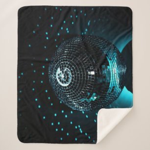 Disco Ball Glare, Nightclub Background. Sherpa Blanket