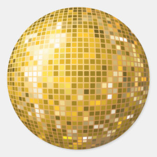 Disco Ball Gold Sticker