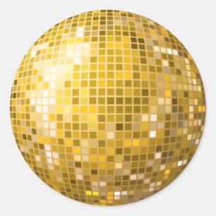 Disco Ball Gold Sticker