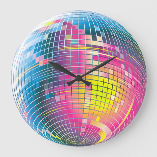 Disco Ball Graphic Design Wall Clock (Front)