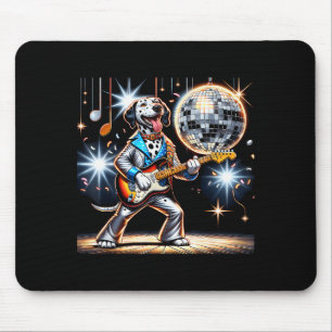 Disco Ball Guitar Dalmatian Dog Men Women Kids  Mouse Pad