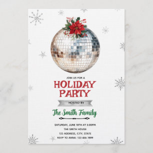 Disco Ball Holiday Party Invitation