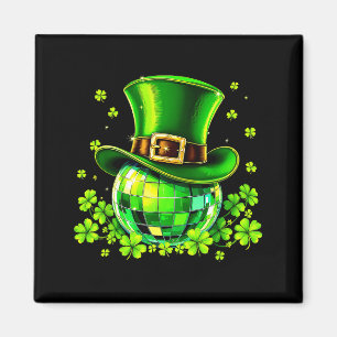 Disco Ball Leprechaun Hat Irish Shamrock St Patric Magnet