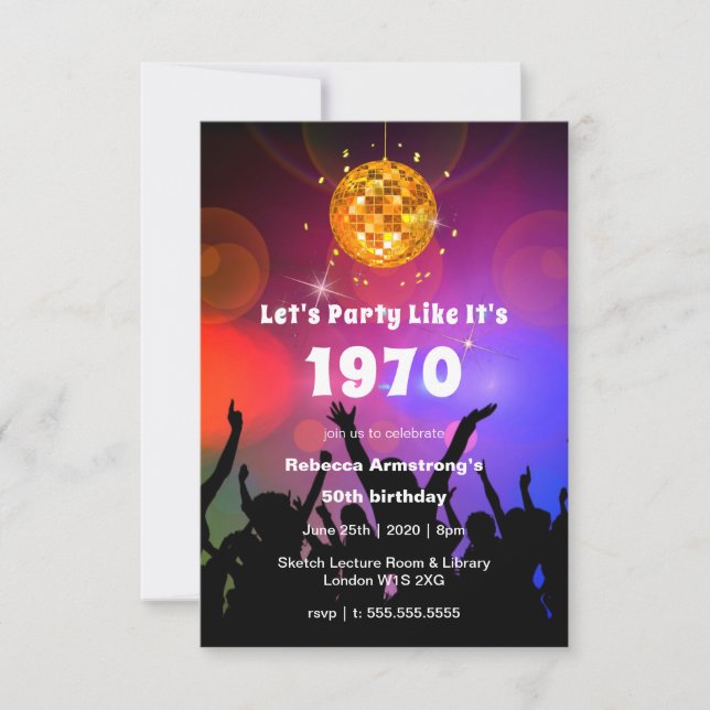 Disco Ball | Let's Party Like It's | Birthday Invitation (Front)