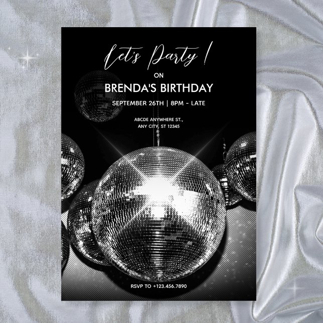 Disco ball Ligts Birthday Party  Invitation (Creator Uploaded)