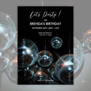Disco ball Ligts Birthday Party Invitation